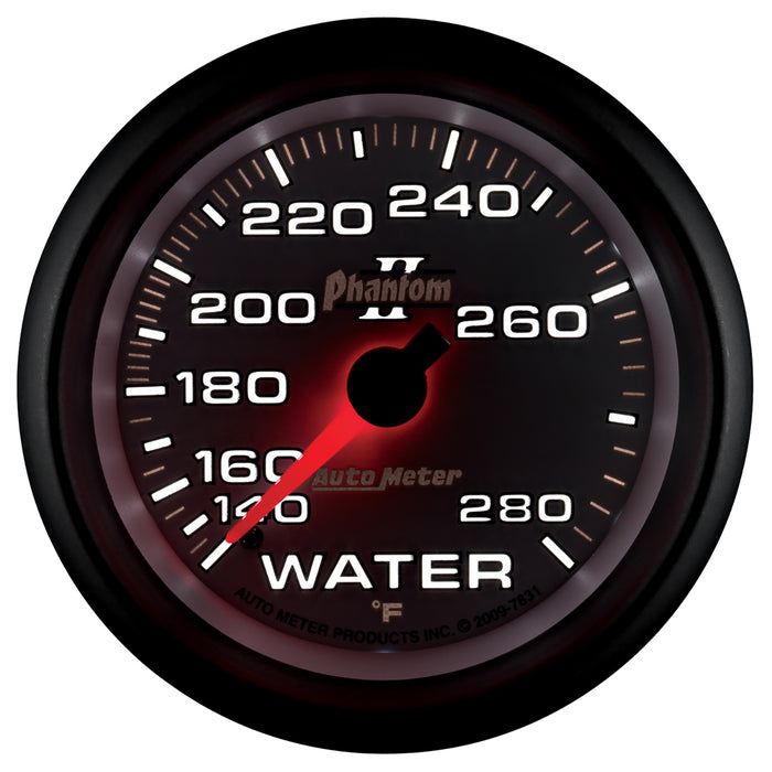 AutoMeter 7831 GAUGE; WATER TEMP; 2 5/8in.; 140-280deg.F; MECHANICAL; PHANTOM II - Truck Part Superstore
