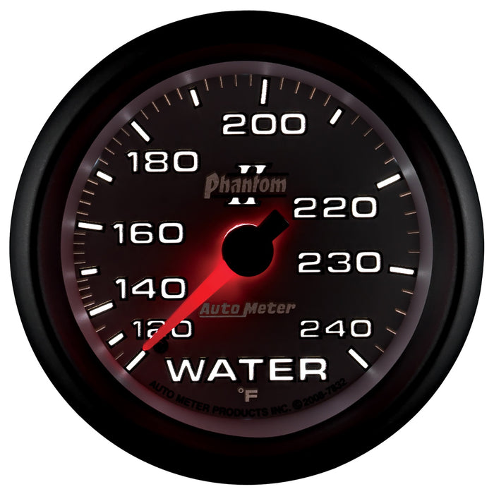 AutoMeter 7832 GAUGE; WATER TEMP; 2 5/8in.; 120-240deg.F; MECHANICAL; PHANTOM II - Truck Part Superstore