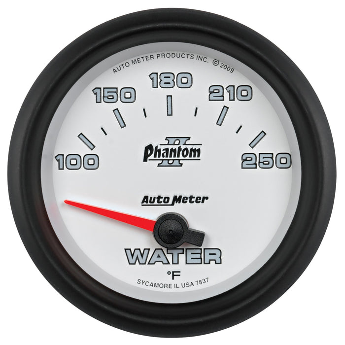 AutoMeter 7837 GAUGE; WATER TEMP; 2 5/8in.; 100-250deg.F; ELECTRIC; PHANTOM II - Truck Part Superstore
