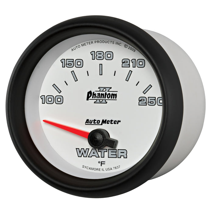 AutoMeter 7837 GAUGE; WATER TEMP; 2 5/8in.; 100-250deg.F; ELECTRIC; PHANTOM II - Truck Part Superstore