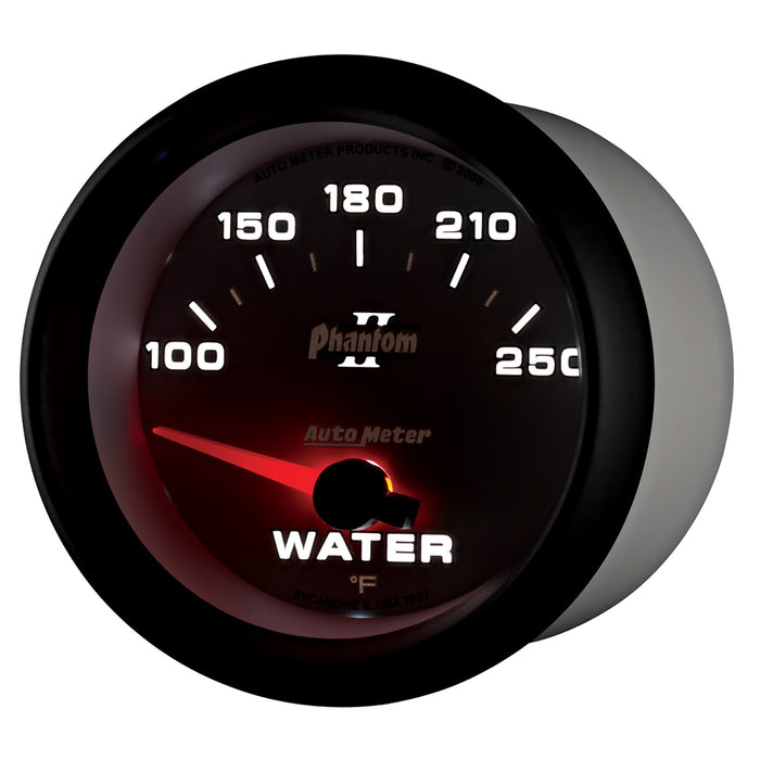 AutoMeter 7837 GAUGE; WATER TEMP; 2 5/8in.; 100-250deg.F; ELECTRIC; PHANTOM II - Truck Part Superstore