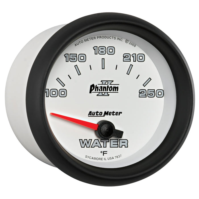 AutoMeter 7837 GAUGE; WATER TEMP; 2 5/8in.; 100-250deg.F; ELECTRIC; PHANTOM II - Truck Part Superstore