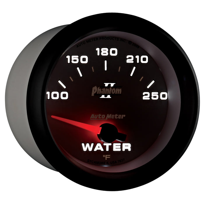 AutoMeter 7837 GAUGE; WATER TEMP; 2 5/8in.; 100-250deg.F; ELECTRIC; PHANTOM II - Truck Part Superstore