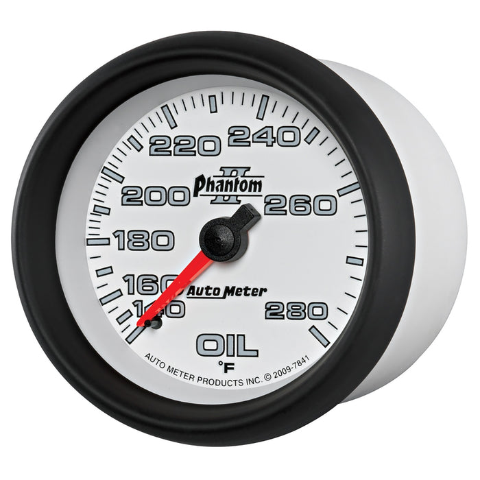 AutoMeter 7841 GAUGE; OIL TEMP; 2 5/8in.; 140-280deg.F; MECHANICAL; PHANTOM II - Truck Part Superstore