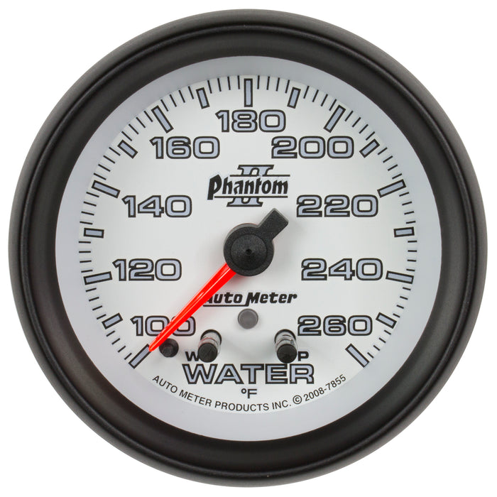 AutoMeter 7855 GAUGE; WATER TEMP; 2 5/8in.; 260deg.F; STEPPER MOTOR W/PEAK/WARN; PHANTOM II - Truck Part Superstore