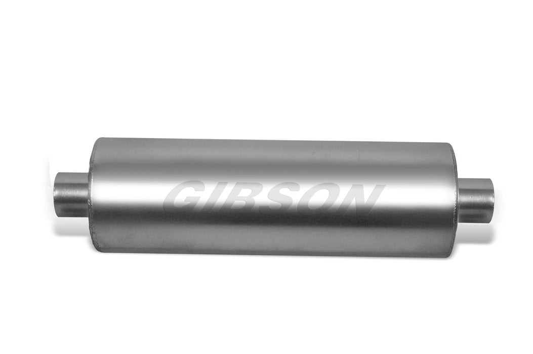 Gibson Performance Exhaust 788707S SFT Superflow Center/Center Round Muffler; Stainless - Truck Part Superstore