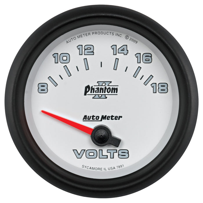 AutoMeter 7891 GAUGE; VOLTMETER; 2 5/8in.; 18V; ELECTRIC; PHANTOM II - Truck Part Superstore