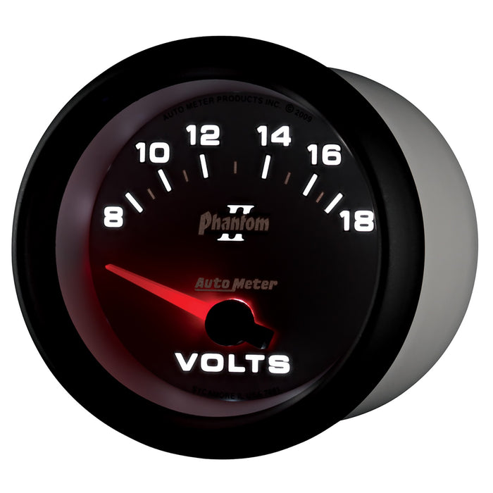 AutoMeter 7891 GAUGE; VOLTMETER; 2 5/8in.; 18V; ELECTRIC; PHANTOM II - Truck Part Superstore