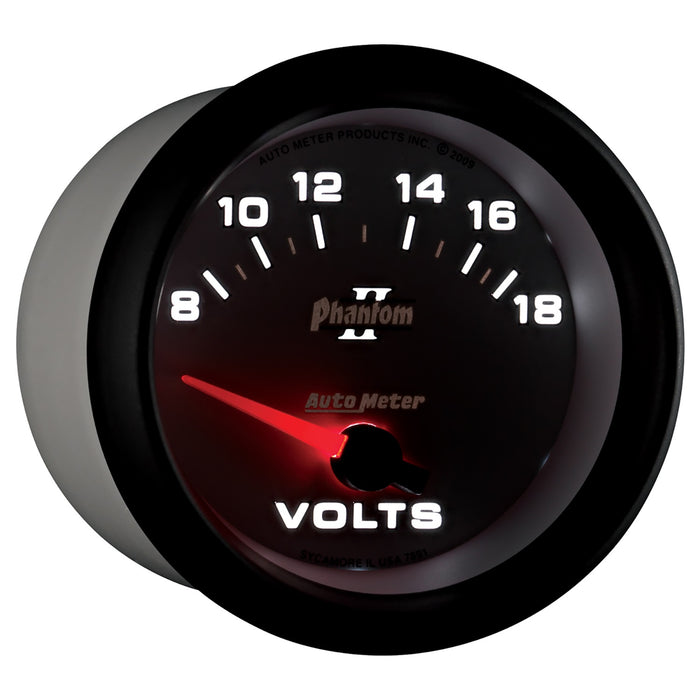 AutoMeter 7891 GAUGE; VOLTMETER; 2 5/8in.; 18V; ELECTRIC; PHANTOM II - Truck Part Superstore