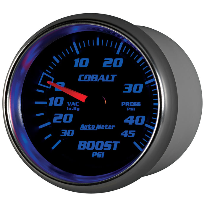 AutoMeter 7908 GAUGE; VAC/BOOST; 2 5/8in.; 30INHG-45PSI; MECHANICAL; COBALT - Truck Part Superstore