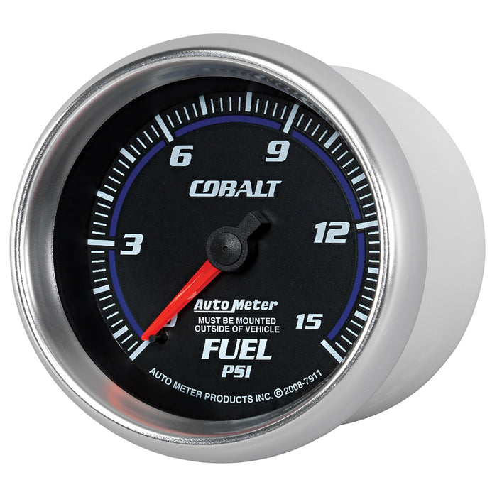 AutoMeter 7911 GAUGE; FUEL PRESSURE; 2 5/8in.; 15PSI; MECHANICAL; COBALT - Truck Part Superstore