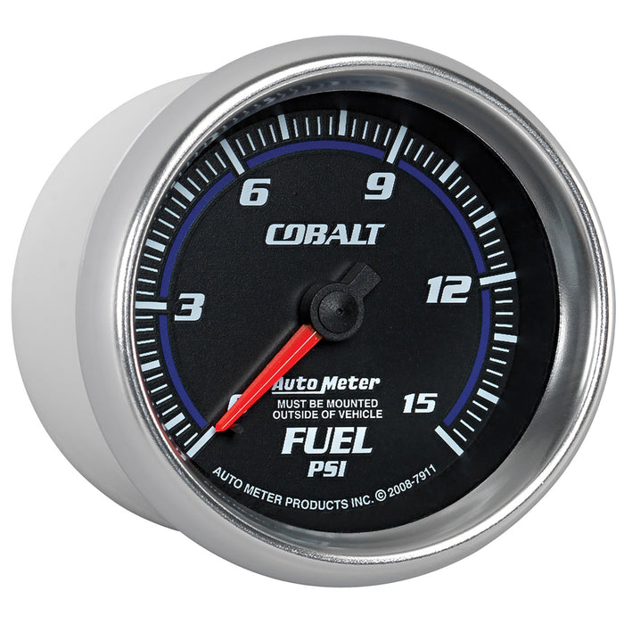 AutoMeter 7911 GAUGE; FUEL PRESSURE; 2 5/8in.; 15PSI; MECHANICAL; COBALT - Truck Part Superstore