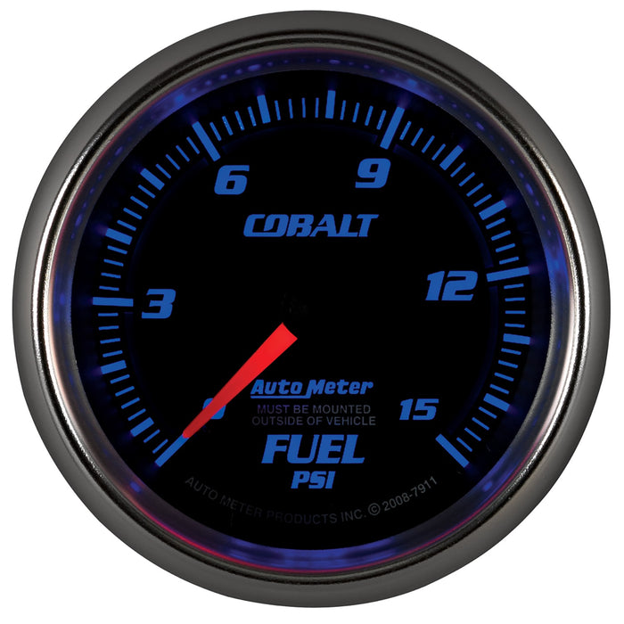 AutoMeter 7911 GAUGE; FUEL PRESSURE; 2 5/8in.; 15PSI; MECHANICAL; COBALT - Truck Part Superstore