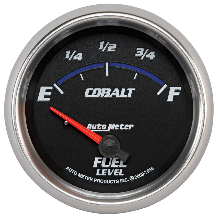 AutoMeter 7916 GAUGE; FUEL LEVEL; 2 5/8in.; 240OE TO 33OF; ELEC; COBALT - Truck Part Superstore