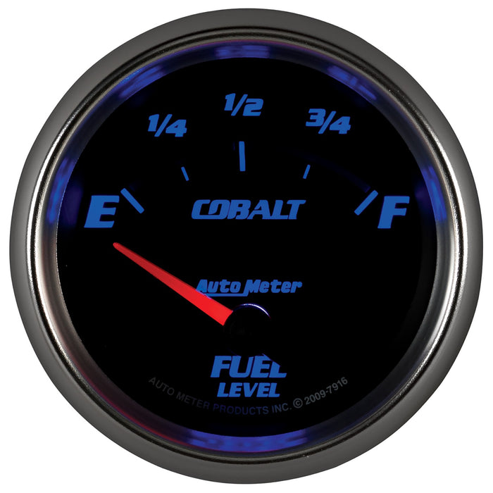 AutoMeter 7916 GAUGE; FUEL LEVEL; 2 5/8in.; 240OE TO 33OF; ELEC; COBALT - Truck Part Superstore