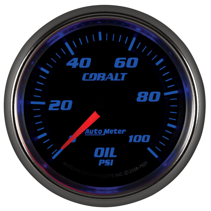 AutoMeter 7921 GAUGE; OIL PRESSURE; 2 5/8in.; 100PSI; MECHANICAL; COBALT - Truck Part Superstore
