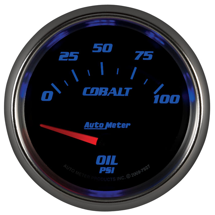 AutoMeter 7927 GAUGE; OIL PRESSURE; 2 5/8in.; 100PSI; ELECTRIC; COBALT - Truck Part Superstore
