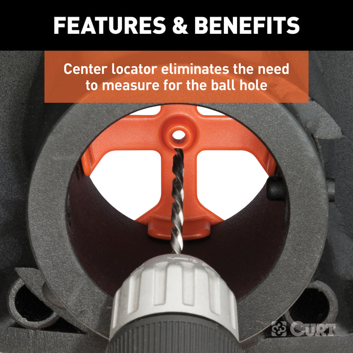 CURT 60611 Double Lock EZr Gooseneck Hitch; 2-5/16in. Ball; 30K (Brackets Required) - Truck Part Superstore