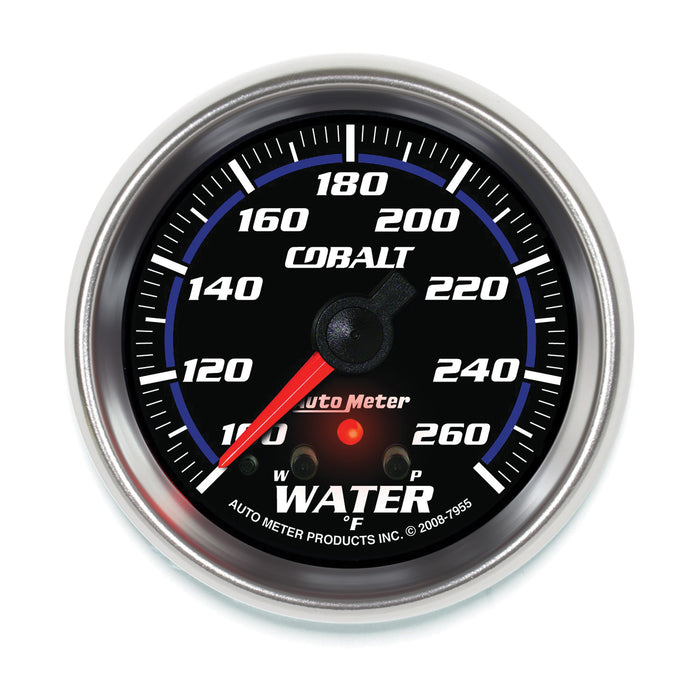 AutoMeter 7955 GAUGE; WATER TEMP; 2 5/8in.; 260deg.F; STEPPER MOTOR W/PEAK/WARN; COBALT - Truck Part Superstore