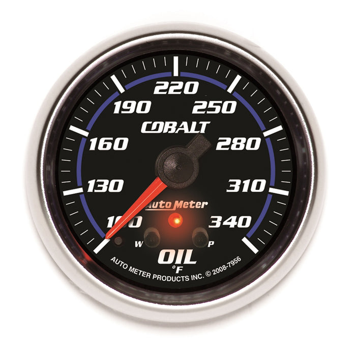 AutoMeter 7956 GAUGE; OIL TEMP; 2 5/8in.; 340deg.F; STEPPER MOTOR W/PEAK/WARN; COBALT - Truck Part Superstore