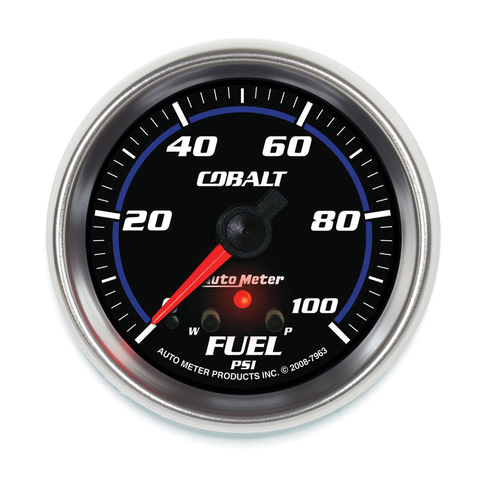 AutoMeter 7963 GAUGE; FUEL PRESS; 2 5/8in.; 100PSI; STEPPER MOTOR W/PEAK/WARN; COBALT - Truck Part Superstore