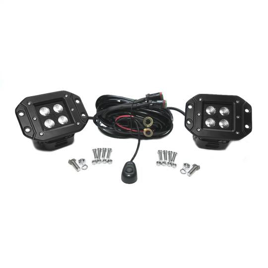 Southern Truck 79915K 3.0 Inch Square Flush Mount Cree Flood Beam LED Lights Pair Black Series W/Harness 79903 Southern Truck Lifts - Truck Part Superstore