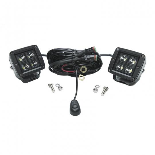 Southern Truck 79916K 3.0 Inch Square Cube Cree Spot Beam LED Lights Pair Black Series W/Harness 79903 Southern Truck Lifts - Truck Part Superstore