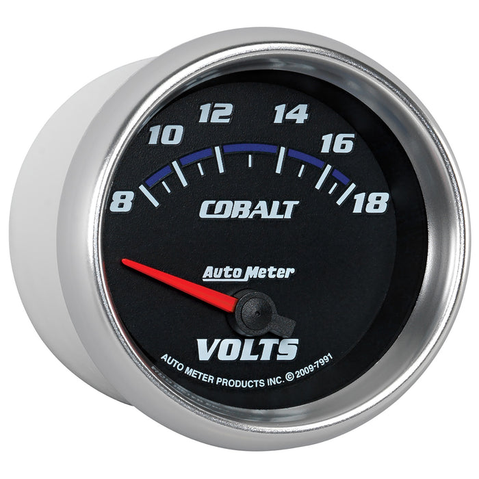 AutoMeter 7991 GAUGE; VOLTMETER; 2 5/8in.; 18V; ELECTRIC; COBALT - Truck Part Superstore