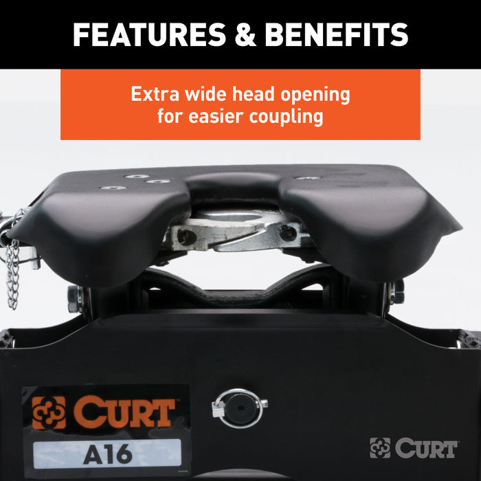 CURT 16675 A16 Sliding 5th Wheel Hitch; Select Ford F250; F350; F450; 6.75ft. Bed Puck Syst - Truck Part Superstore