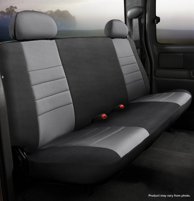 FIA NP92-73 GRAY Neo™ Neoprene Custom Fit Truck Seat Covers; Bench Seat; Removable Headrests; - Truck Part Superstore