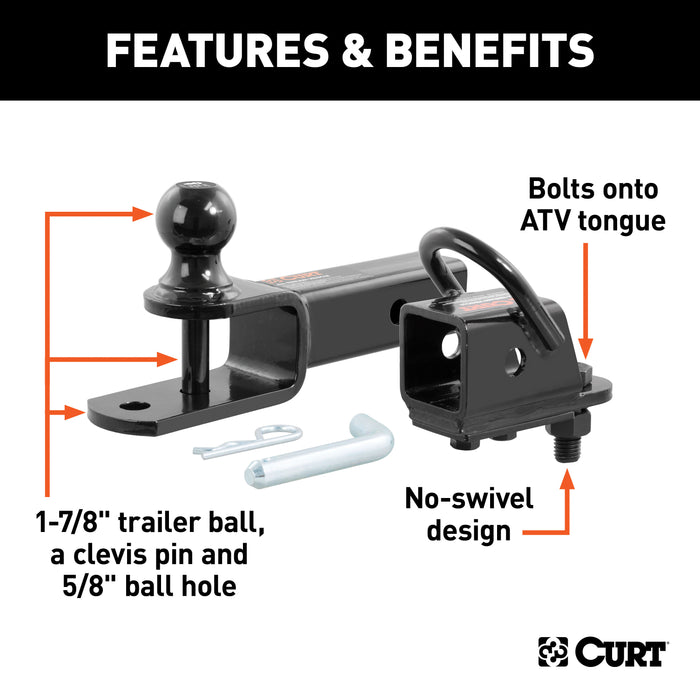 CURT 45029 ATV Towing Starter Kit with 2in. Shank and 1-7/8in. Trailer Ball - Truck Part Superstore