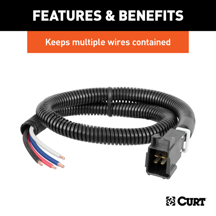 CURT 59827 1/2in. x 25ft. Convoluted Slit Loom Tubing (Packaged) - Truck Part Superstore