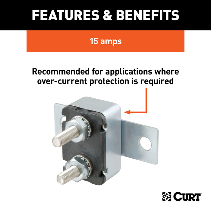 CURT 58340 CURT 58340 15-Amp Universal Circuit Breaker - Truck Part Superstore