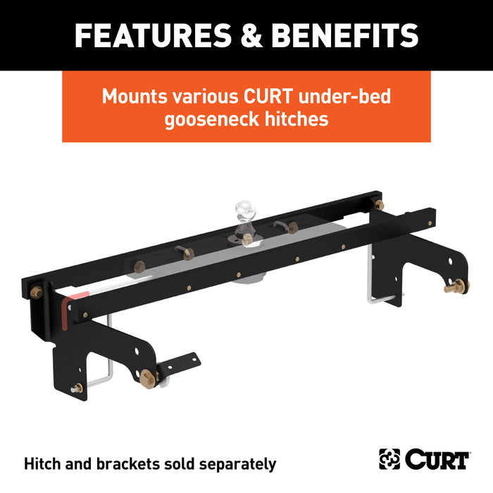 CURT 60652 Under-Bed Gooseneck Install Brackets; Select Silverado; Sierra 1500; 2500; 3500 - Truck Part Superstore