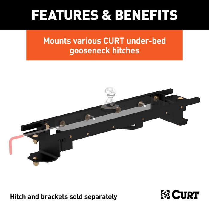 CURT 60667 Double Lock Gooseneck Installation Brackets; Select Toyota Tundra; 6.5-Foot Bed - Truck Part Superstore
