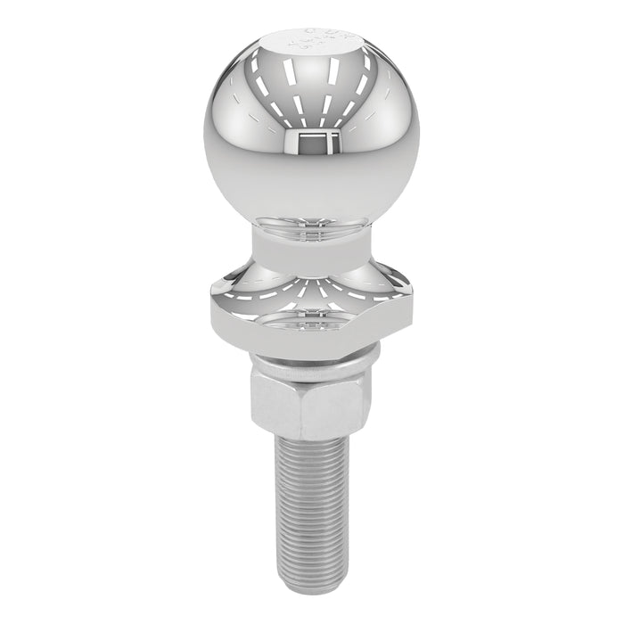 CURT 40073 2in. Trailer Ball (3/4in. x 3in. Shank; 3;500 lbs.; Chrome; Packaged) - Truck Part Superstore