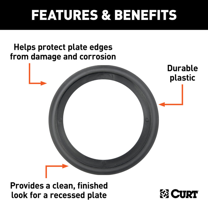 CURT 83720 CURT 83720 3-Inch Black Plastic Tie Down Anchor Backing Plate Trim Ring - Truck Part Superstore