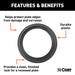 CURT 83720 CURT 83720 3-Inch Black Plastic Tie Down Anchor Backing Plate Trim Ring - Truck Part Superstore