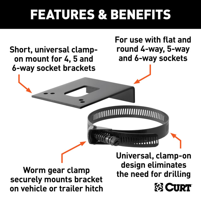 CURT 57203 Connector Bracket Mounts for 4; 5 and 6-Way Brackets (12-Pack) - Truck Part Superstore