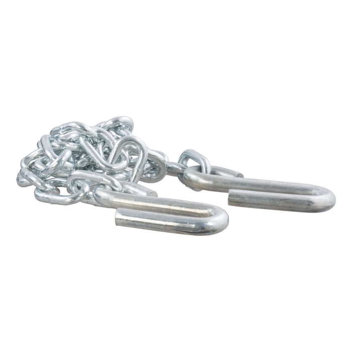CURT 80031 48in. Safety Chain with 2 S-Hooks (5;000 lbs; Clear Zinc; Packaged) - Truck Part Superstore