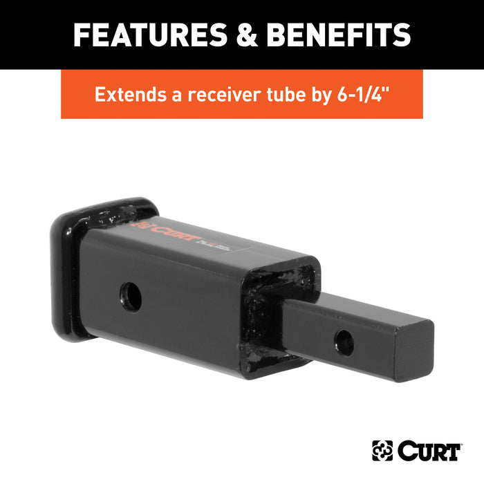 CURT 45785 Receiver Tube Adapter (1-1/4in. to 2in. Shank; Not for Towing Use; 6-1/4in. Leng - Truck Part Superstore