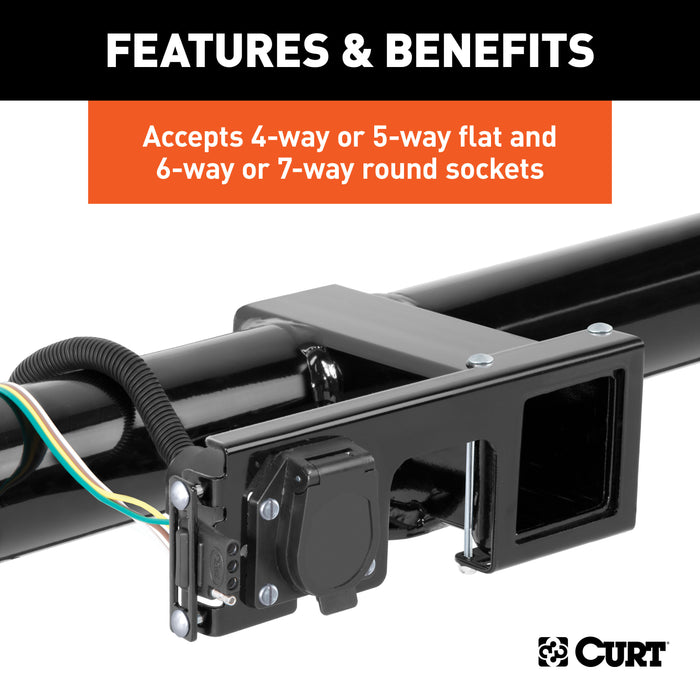 CURT 58003 Easy-Mount Wiring Bracket for 4 or 5-Flat/6 or 7-Round (2-1/2in. Receiver) - Truck Part Superstore