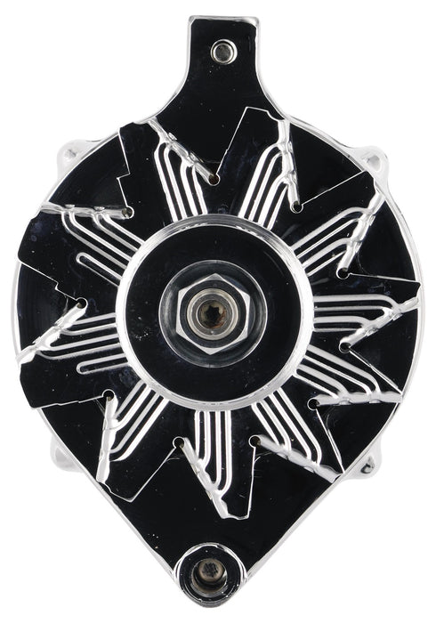Powermaster Performance 8-37141 Alternator; Ford Upgrade; 150 Amp; 100 Idle; 1V Pulley; 1 Wire; Chrome; - Truck Part Superstore