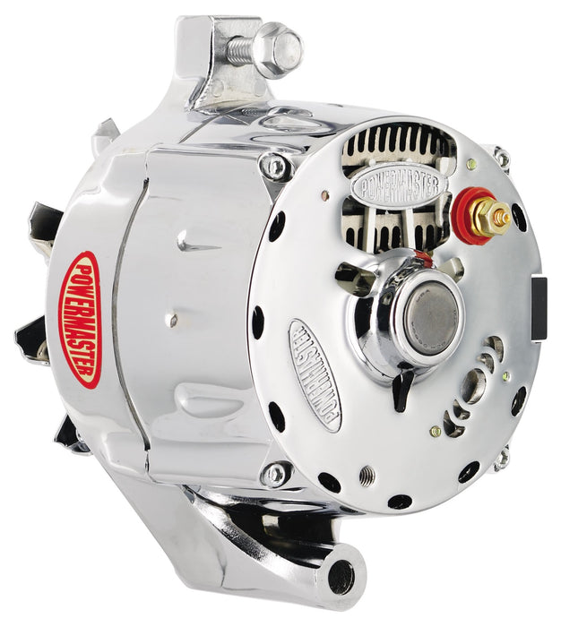 Powermaster Performance 8-37141 Alternator; Ford Upgrade; 150 Amp; 100 Idle; 1V Pulley; 1 Wire; Chrome; - Truck Part Superstore