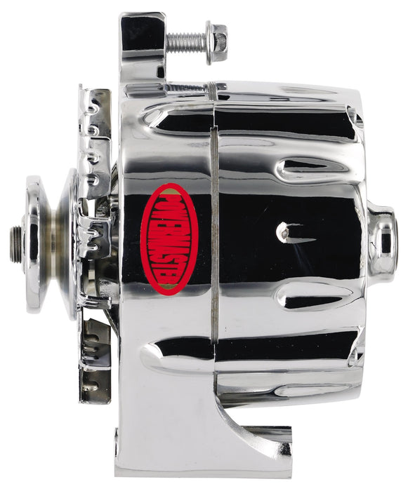Powermaster Performance 8-37141 Alternator; Ford Upgrade; 150 Amp; 100 Idle; 1V Pulley; 1 Wire; Chrome; - Truck Part Superstore