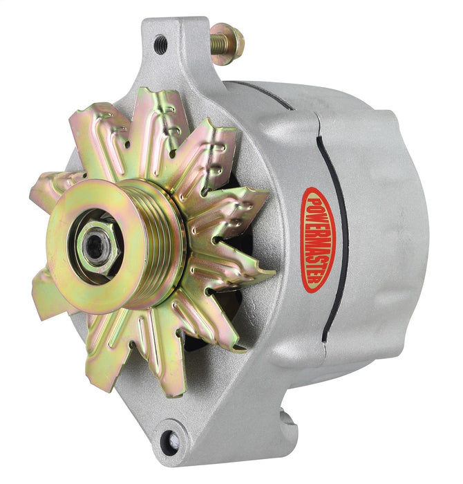 Powermaster Performance 8-47100 Alternator; Ford Upgrade; 100 Amp; 75 Idle; 6 Groove Pulley; 1 Wire; Natural; - Truck Part Superstore