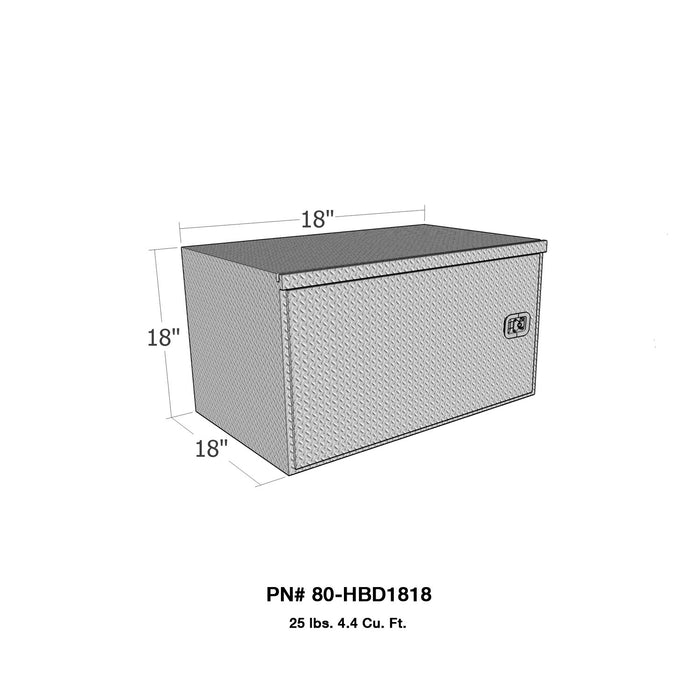 Westin 80-HBD1818 Brute HD Under Body Tool Box; Polished Aluminum; 18in x 18in Swing Door; - Truck Part Superstore