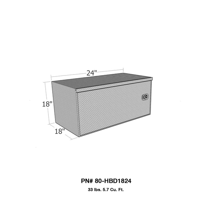 Westin 80-HBD1824 Brute HD Under Body Tool Box; Polished Aluminum; 18 in. x 24 in. Swing Door; - Truck Part Superstore