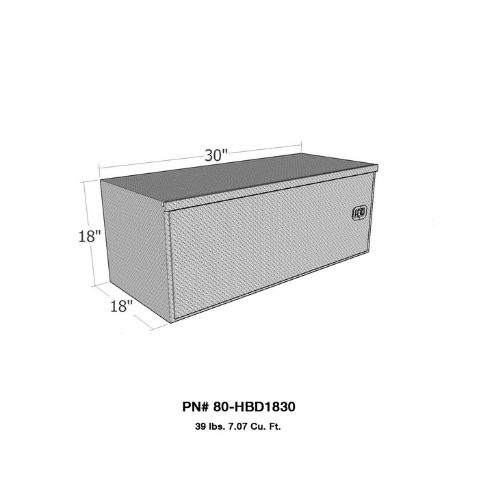 Westin 80-HBD1830 Brute HD Under Body Tool Box; Polished Aluminum; 18 in. x 30 in. Swing Door; - Truck Part Superstore
