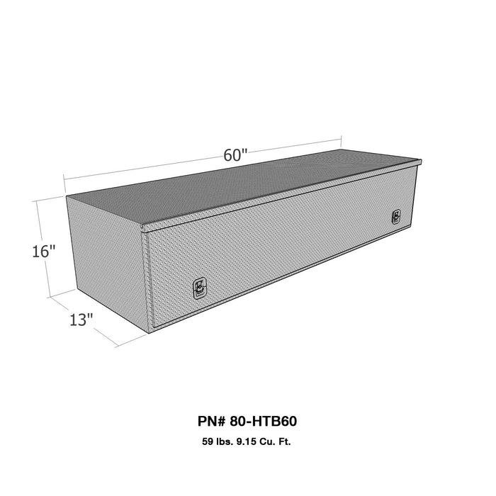 Westin 80-HTB60 Brute HD TopSider Tool Box; Polished Aluminum; L 60 in. x W 13 in. x H 16 in.; - Truck Part Superstore